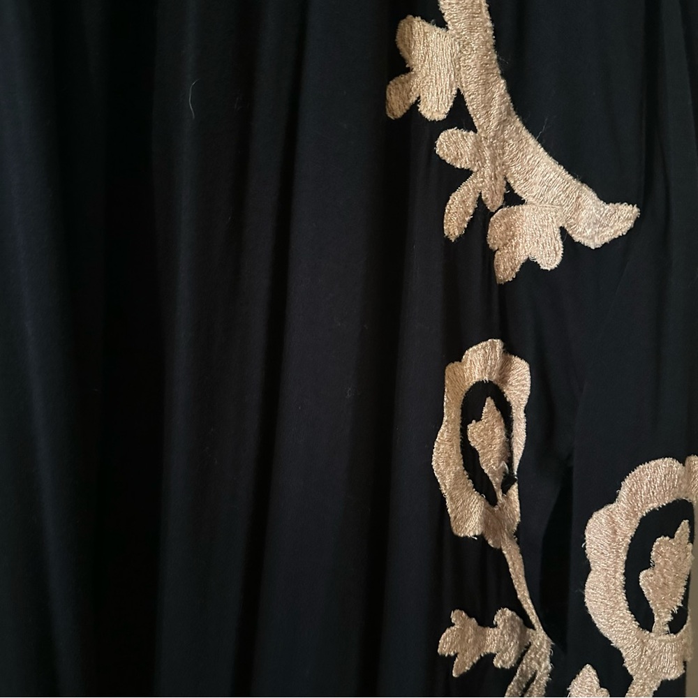 Free People Black and Cream Embroidered Knit Maxi Dress - Picture 4 of 5